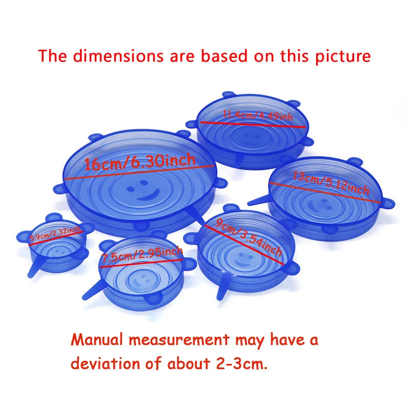 Silicone Fresh-Keeping Lid Multifunctional Bowl Lid Silicone Lid 6-Piece Set Plastic Wrap